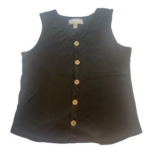WOMEN'S FRENCH LAUNDRY SOLID BLACK SLEEVELESS TANK TOP  SIZE L